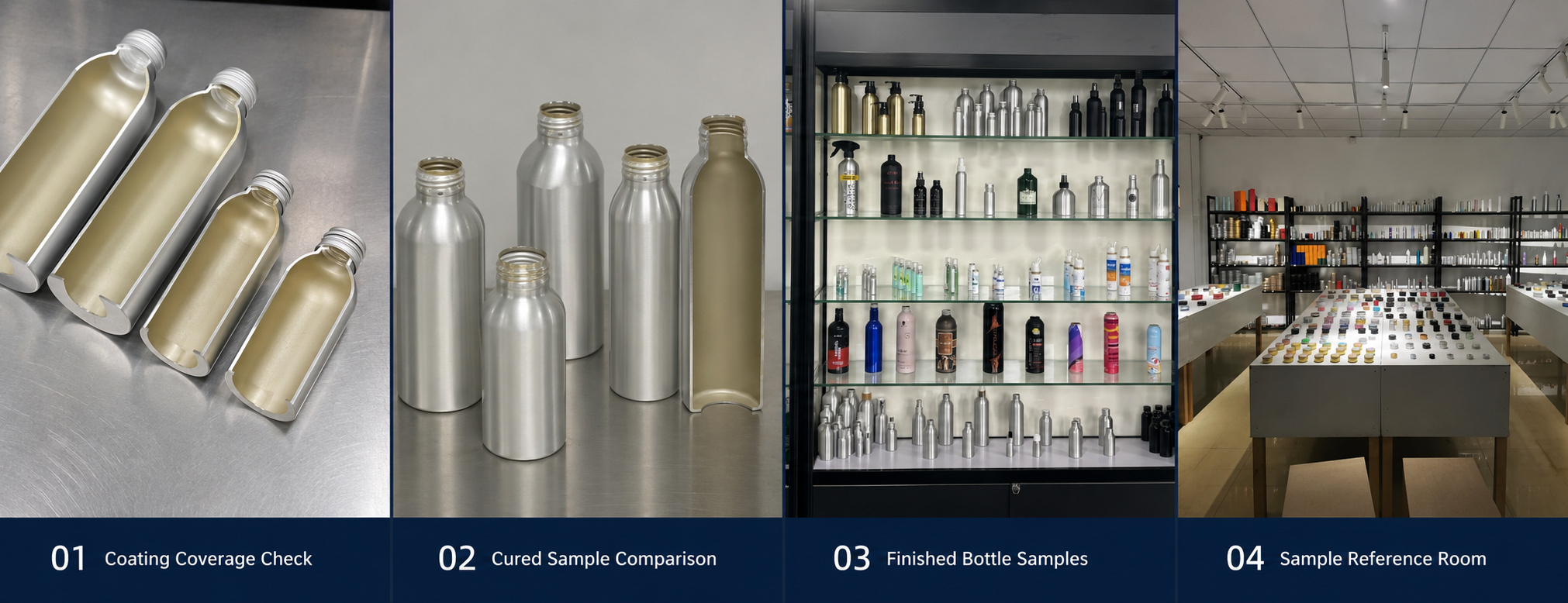 Aluminium bottle coating inspection and sample approval