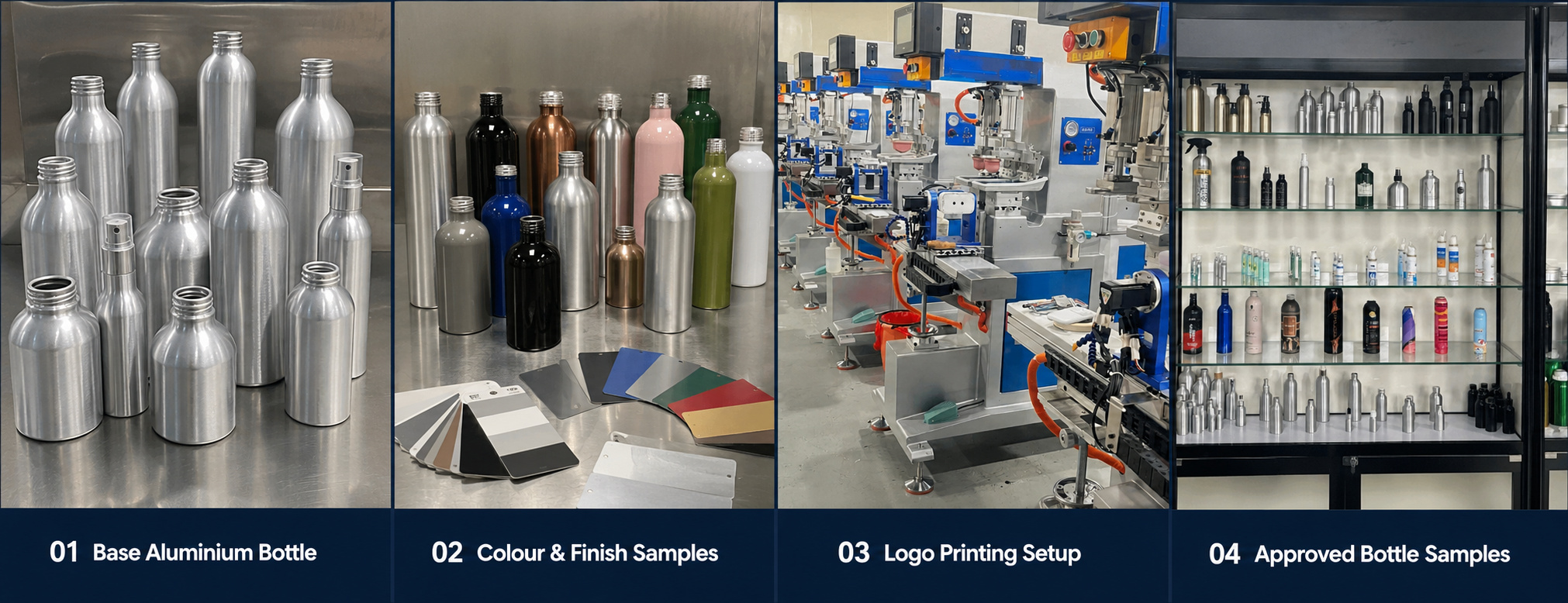 Aluminium bottle printing and surface finishing process