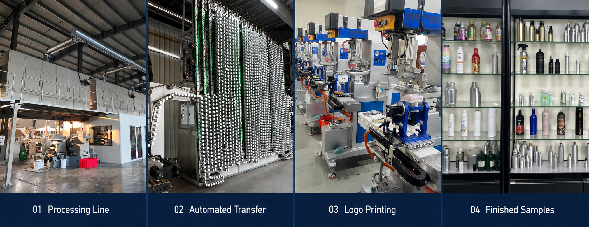 Aluminium bottle processing and printing line