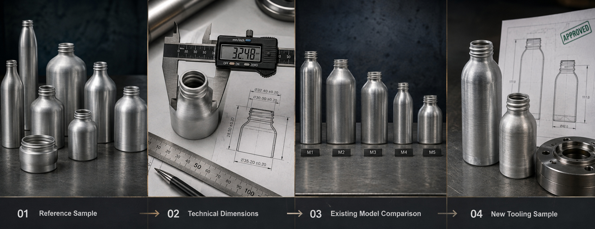 Custom aluminium bottle tooling process